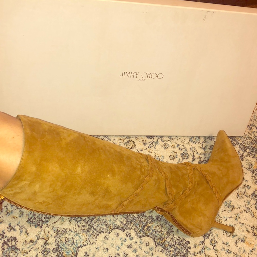 Jimmy Choi “Kelsey” boot. Tan suede